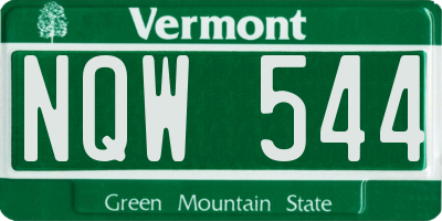 VT license plate NQW544