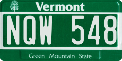VT license plate NQW548