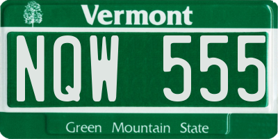 VT license plate NQW555