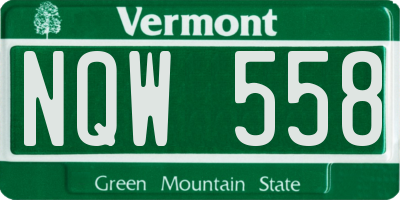 VT license plate NQW558