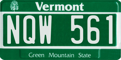 VT license plate NQW561