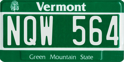 VT license plate NQW564
