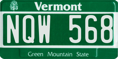 VT license plate NQW568