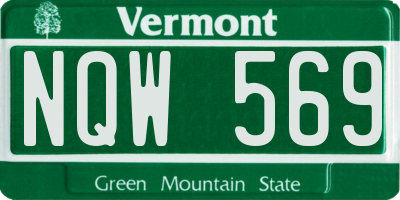 VT license plate NQW569