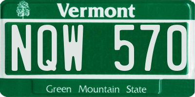 VT license plate NQW570