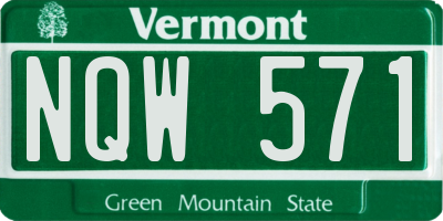 VT license plate NQW571