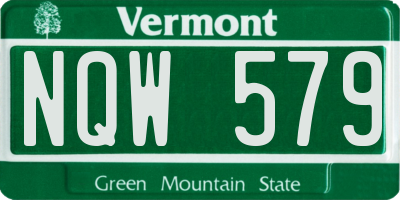 VT license plate NQW579