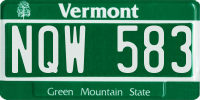 VT license plate NQW583