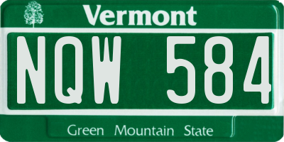 VT license plate NQW584