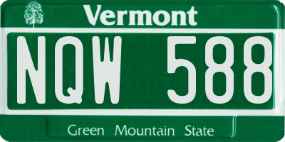 VT license plate NQW588