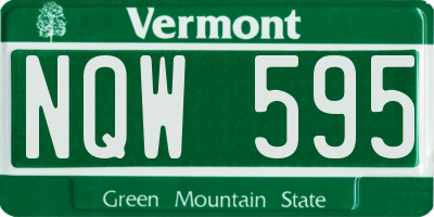 VT license plate NQW595