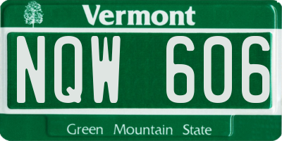 VT license plate NQW606