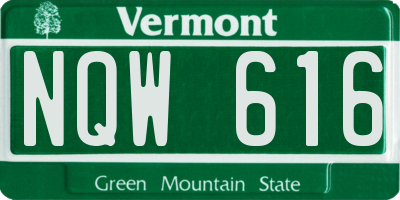 VT license plate NQW616