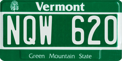 VT license plate NQW620