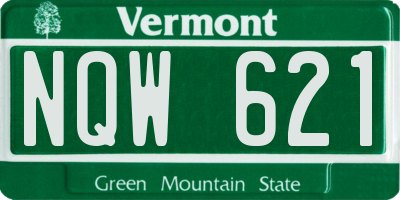 VT license plate NQW621
