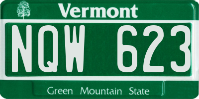 VT license plate NQW623
