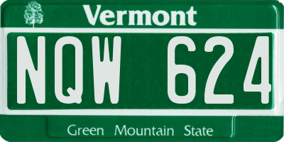 VT license plate NQW624