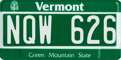 VT license plate NQW626