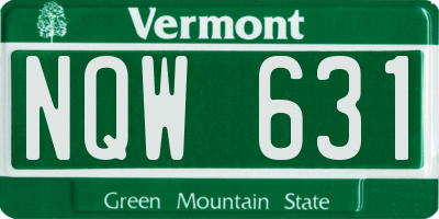 VT license plate NQW631