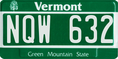 VT license plate NQW632