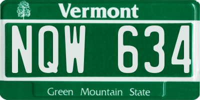 VT license plate NQW634