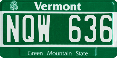 VT license plate NQW636
