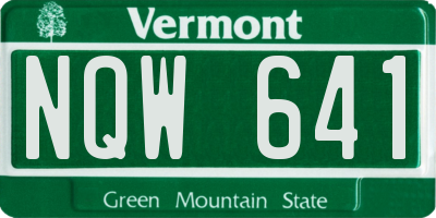 VT license plate NQW641