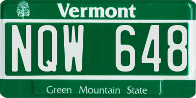 VT license plate NQW648