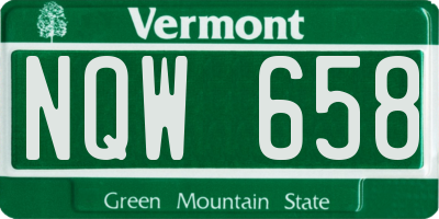 VT license plate NQW658