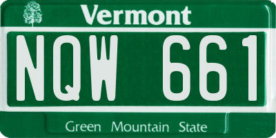 VT license plate NQW661