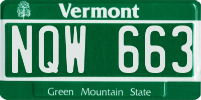 VT license plate NQW663