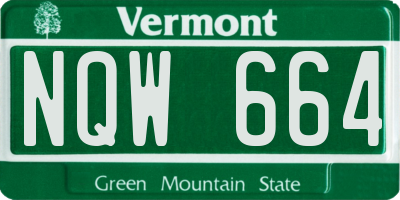 VT license plate NQW664