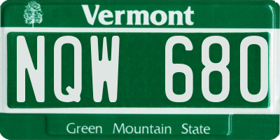 VT license plate NQW680