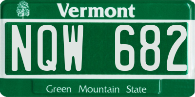 VT license plate NQW682