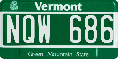 VT license plate NQW686
