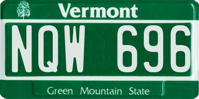 VT license plate NQW696