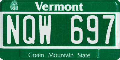 VT license plate NQW697