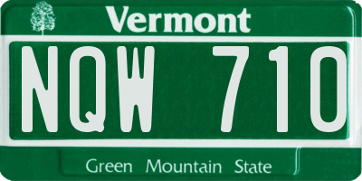 VT license plate NQW710