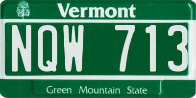 VT license plate NQW713