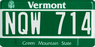 VT license plate NQW714