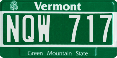 VT license plate NQW717