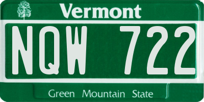 VT license plate NQW722