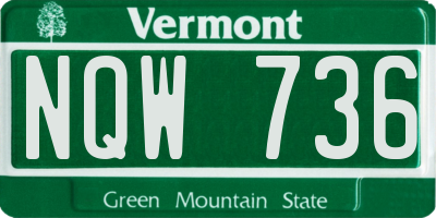 VT license plate NQW736