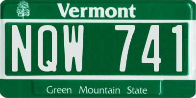 VT license plate NQW741