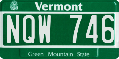 VT license plate NQW746