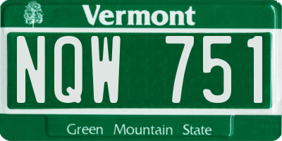 VT license plate NQW751