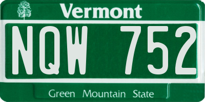 VT license plate NQW752
