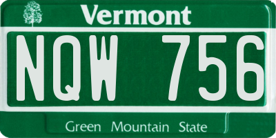 VT license plate NQW756