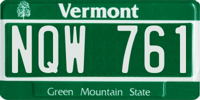 VT license plate NQW761