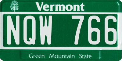 VT license plate NQW766